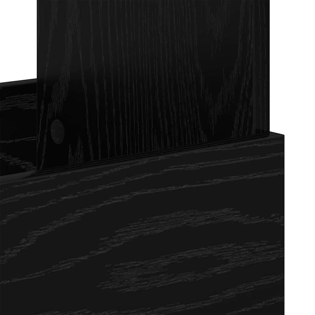 Magazinregal Schwarz Eichen-Optik 102 x 30 x 45 cm