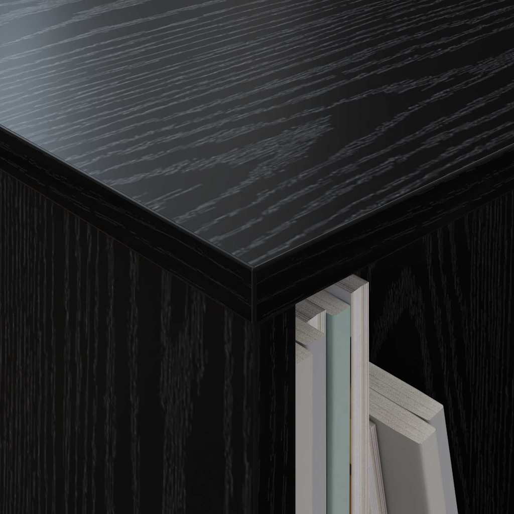 Magazinregal Schwarz Eichen-Optik 102 x 30 x 45 cm