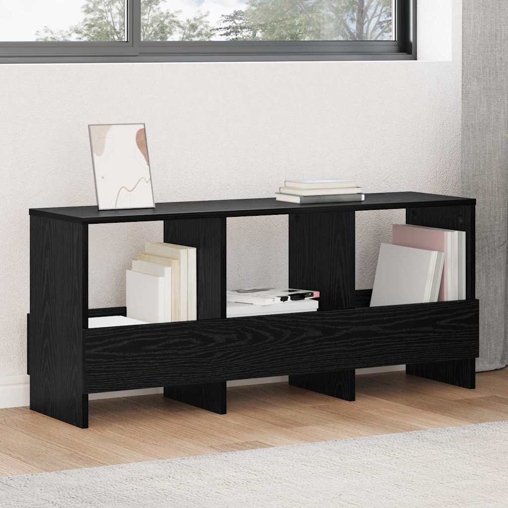Magazinregal Schwarz Eichen-Optik 102 x 30 x 45 cm