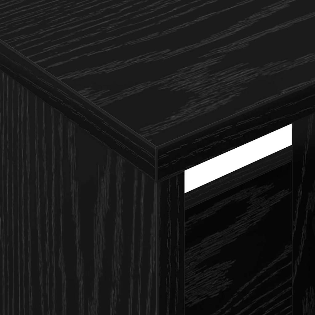 Magazinregal 2 Stk. Schwarz Eichen-Optik 35 x 30 x 45 cm