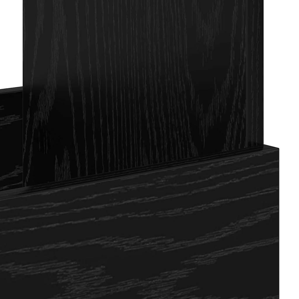 Magazinregal 2 Stk. Schwarz Eichen-Optik 35 x 30 x 45 cm