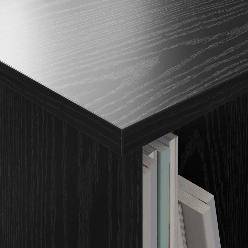 Magazinregal 2 Stk. Schwarz Eichen-Optik 35 x 30 x 45 cm