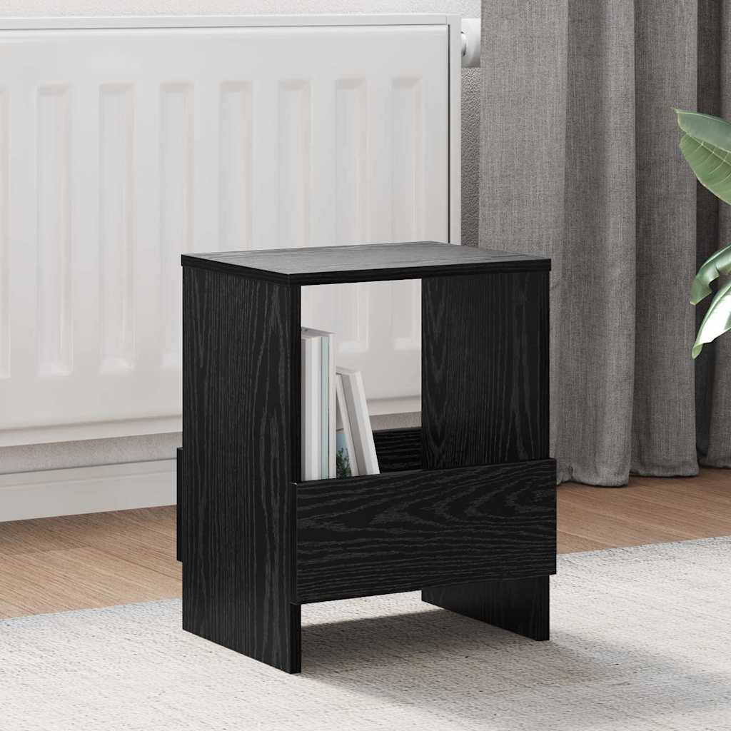 Magazinregal 2 Stk. Schwarz Eichen-Optik 35 x 30 x 45 cm