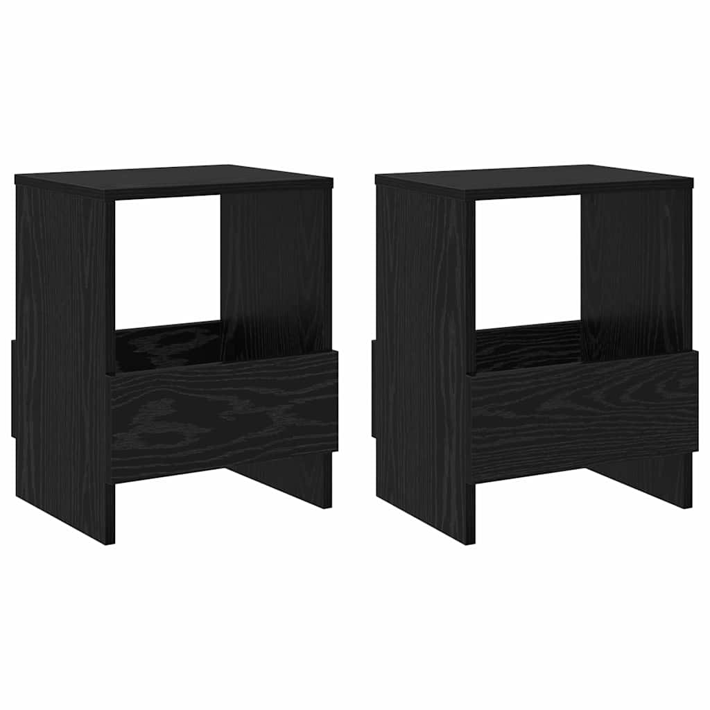 Magazinregal 2 Stk. Schwarz Eichen-Optik 35 x 30 x 45 cm