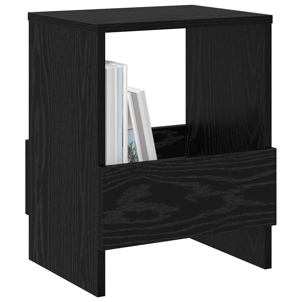 Magazinregal 2 Stk. Schwarz Eichen-Optik 35 x 30 x 45 cm