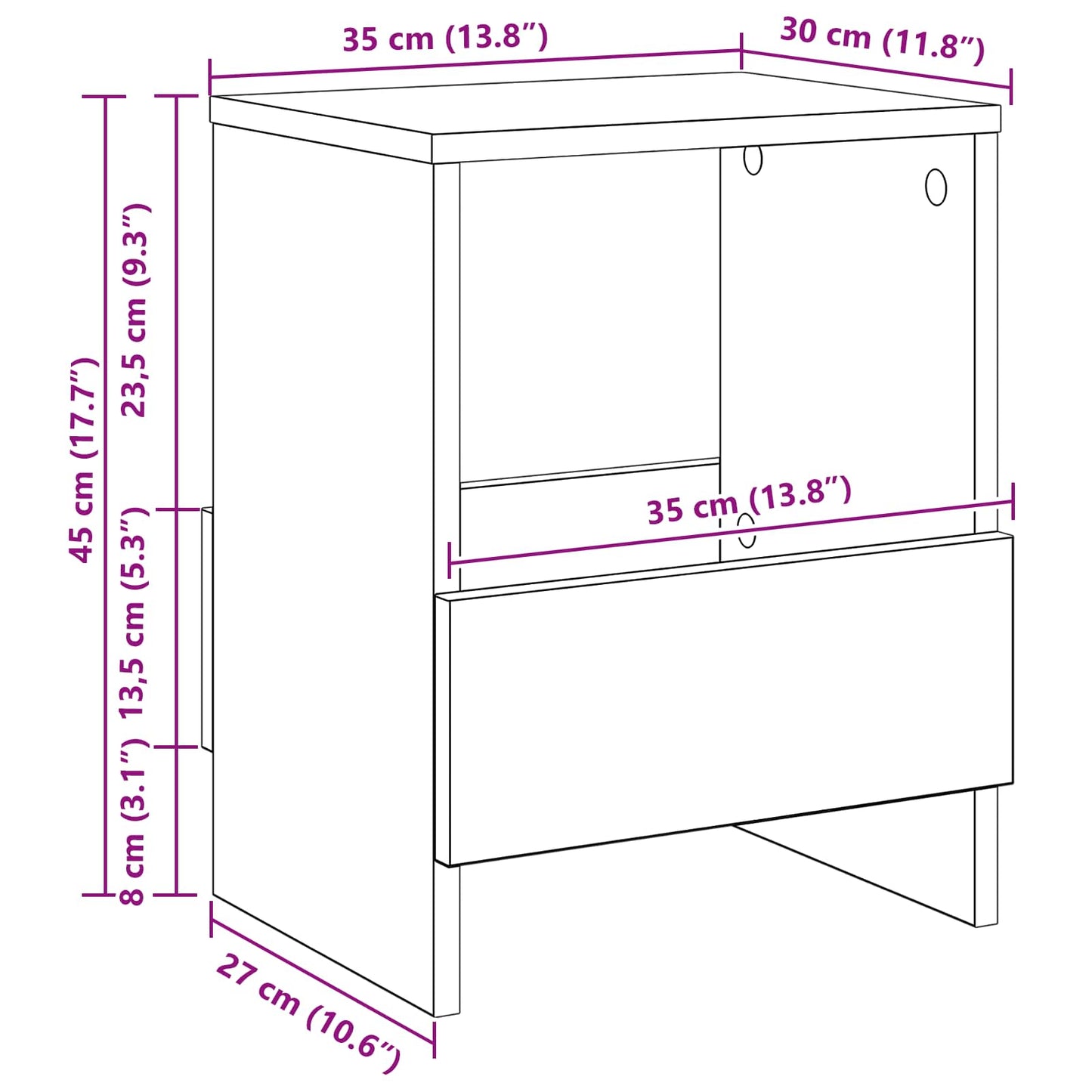 Magazinregal 2 Stk. Sonoma-Grau 35 x 30 x 45 cm