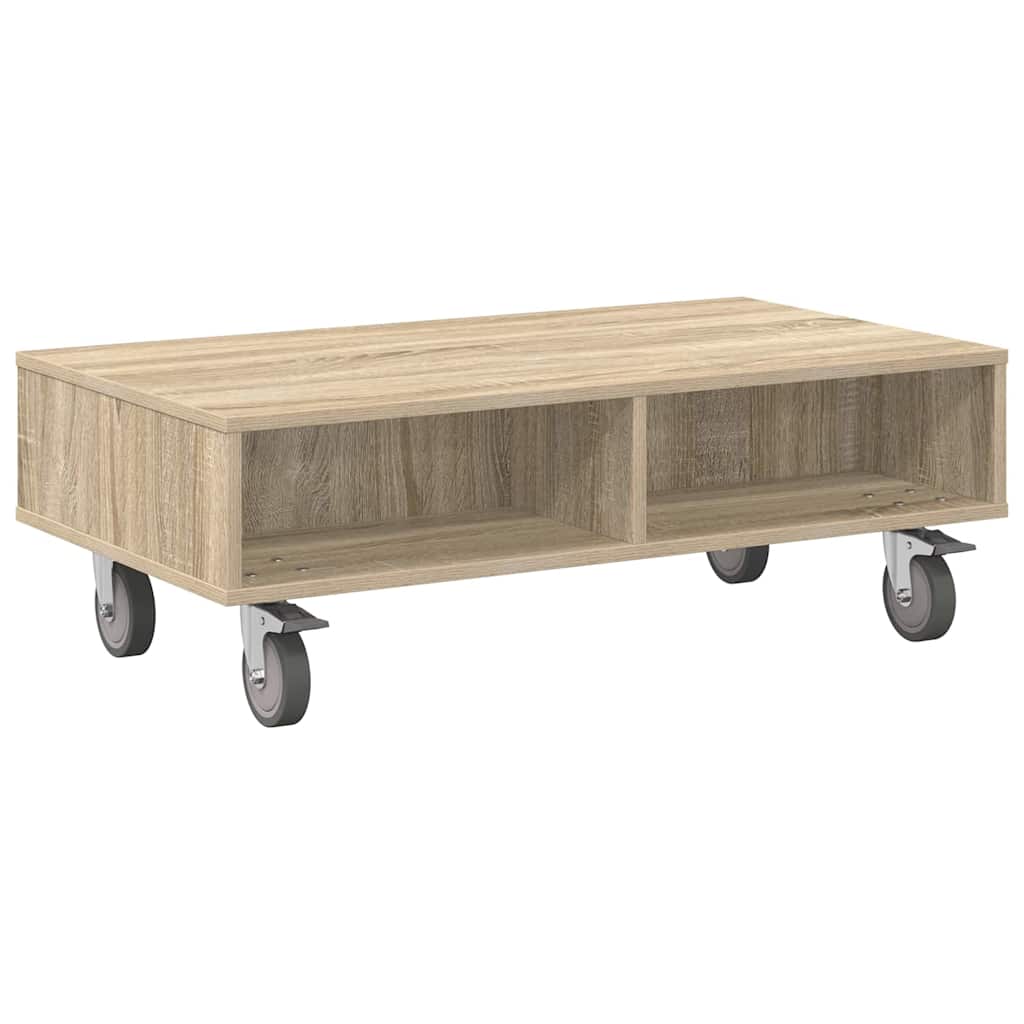 Side Table with Wheels Sonoma-Eiche 90 x 50 x 30 cm