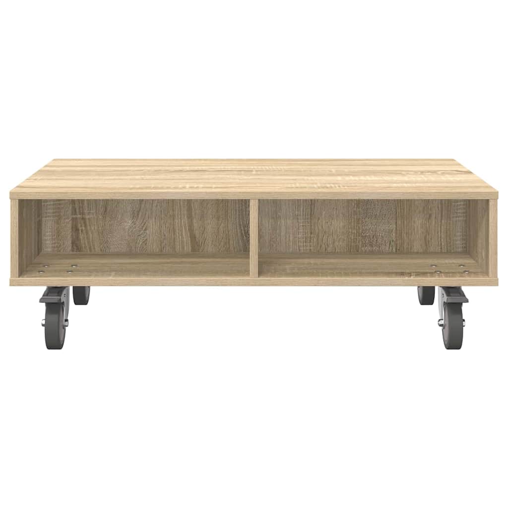 Side Table with Wheels Sonoma-Eiche 90 x 50 x 30 cm