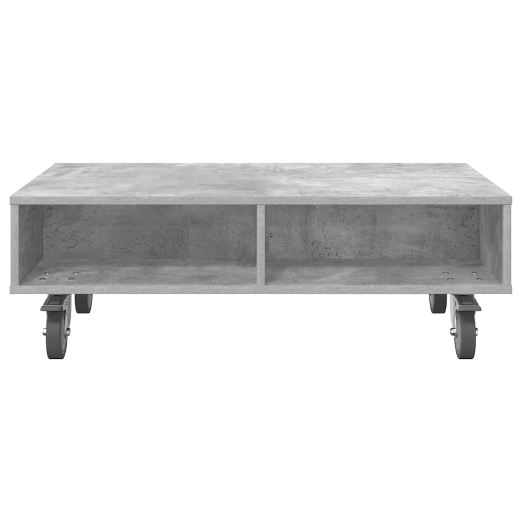 Side Table with Wheels Beton Grau 90 x 50 x 30 cm Holzwerkstoff