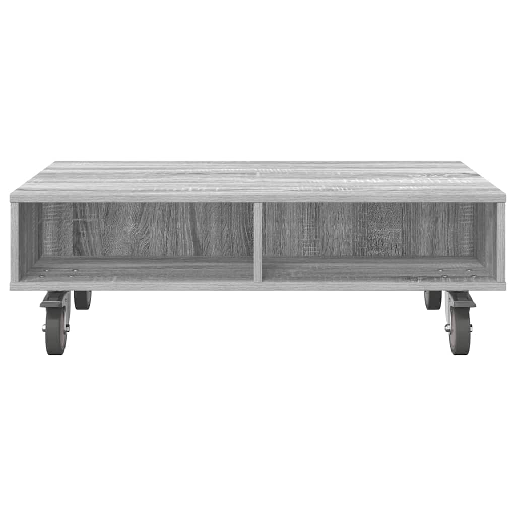 Side Table with Wheels Graues Sonoma 90 x 50 x 30 cm