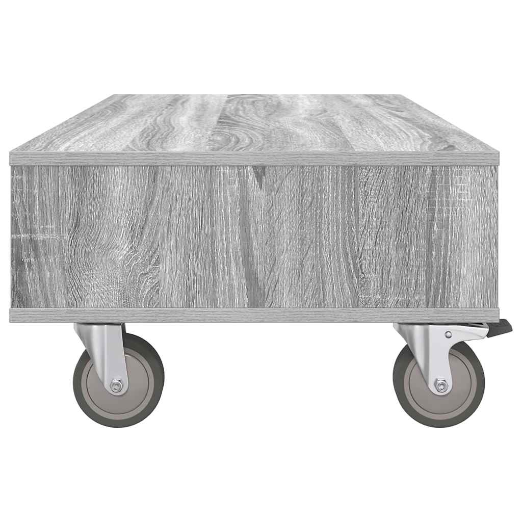 Side Table with Wheels Graues Sonoma 90 x 50 x 30 cm