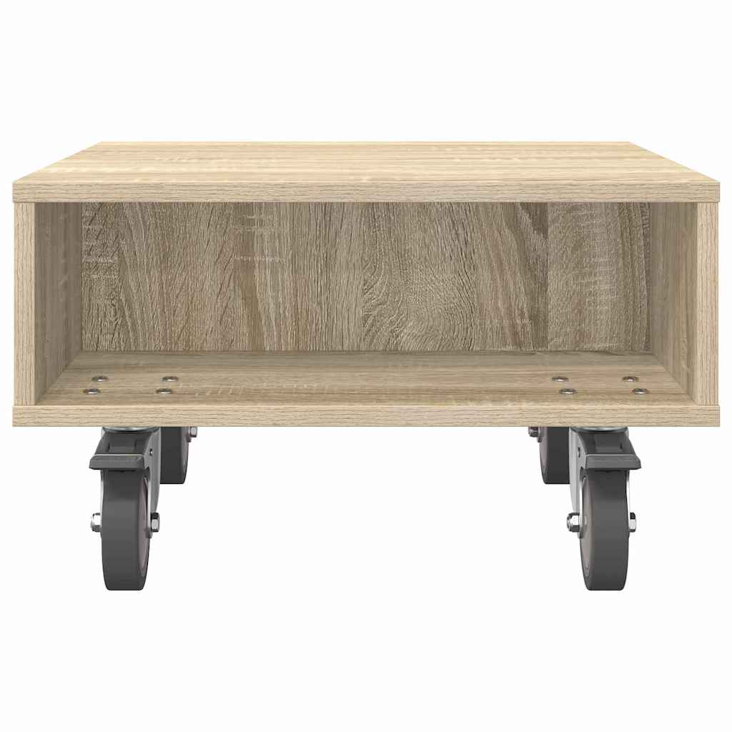 Side Table with Wheels Sonoma-Eiche 50,5 x 50 x 30 cm