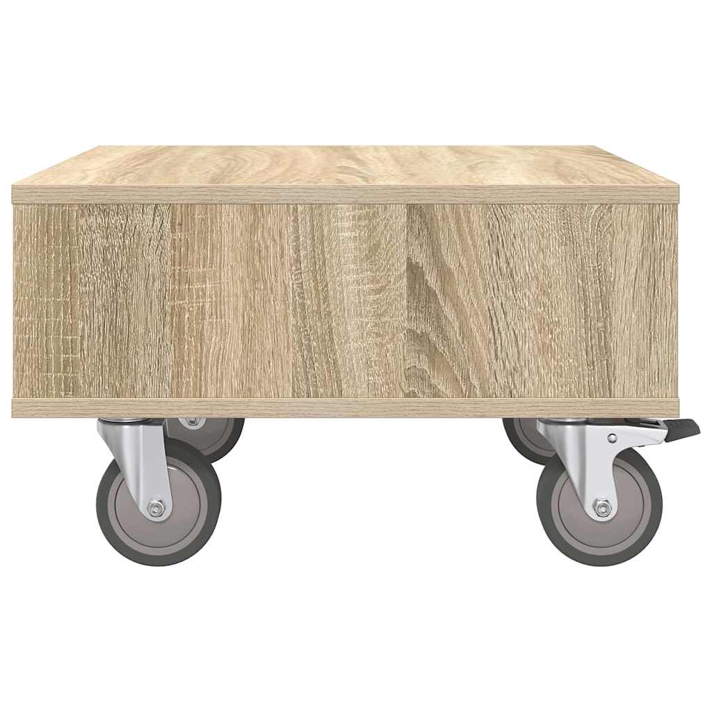 Side Table with Wheels Sonoma-Eiche 50,5 x 50 x 30 cm