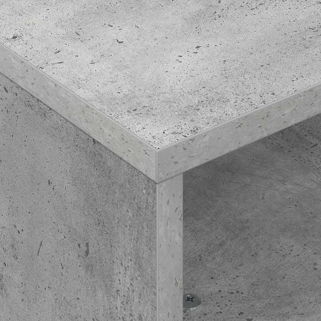 Side Table with Wheels Beton Grau 50,5 x 50 x 30 cm