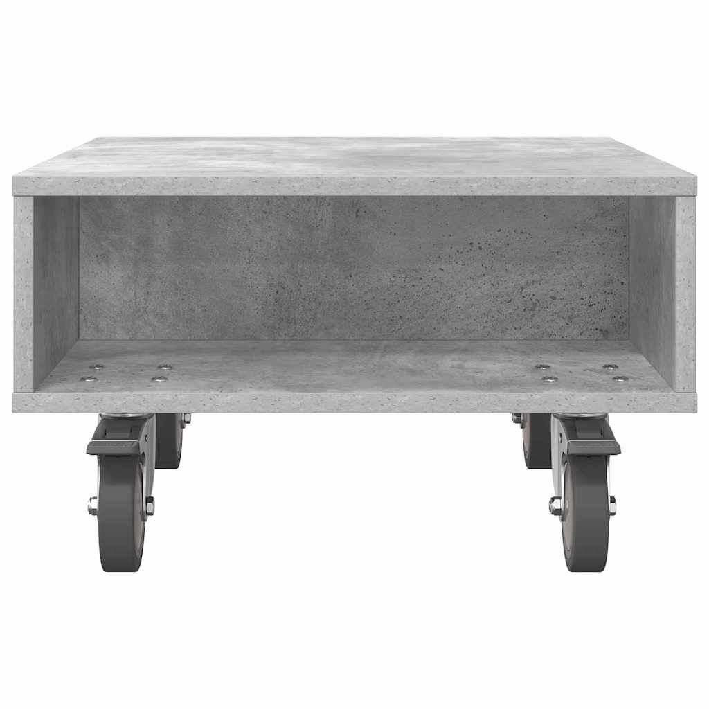Side Table with Wheels Beton Grau 50,5 x 50 x 30 cm