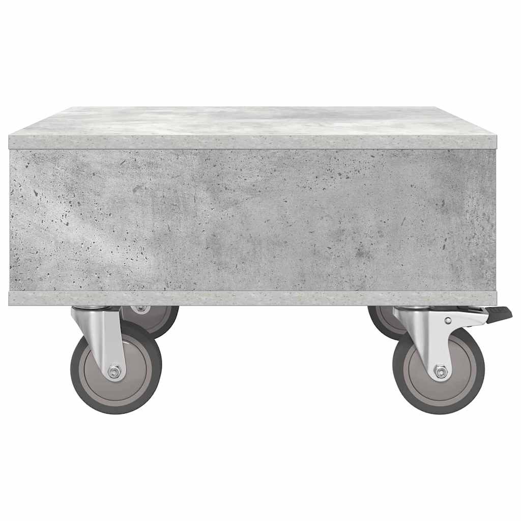 Side Table with Wheels Beton Grau 50,5 x 50 x 30 cm