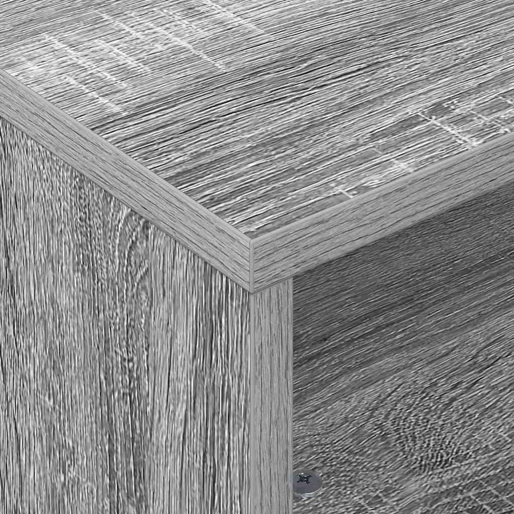 Side Table with Wheels Graues Sonoma 50,5 x 50 x 30 cm