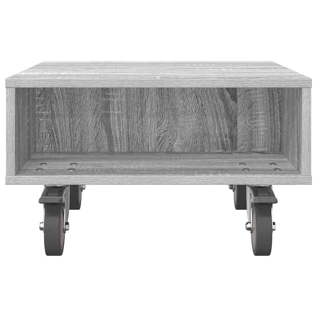 Side Table with Wheels Graues Sonoma 50,5 x 50 x 30 cm