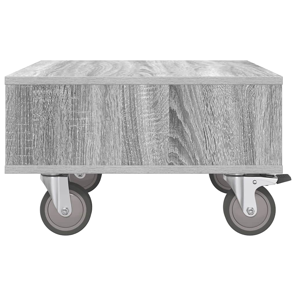 Side Table with Wheels Graues Sonoma 50,5 x 50 x 30 cm