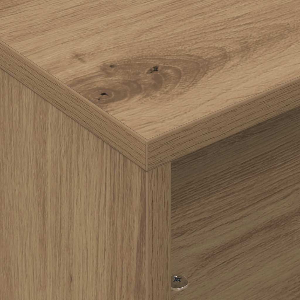Side Table with Wheels Artisan-Eiche 50,5 x 50 x 30 cm