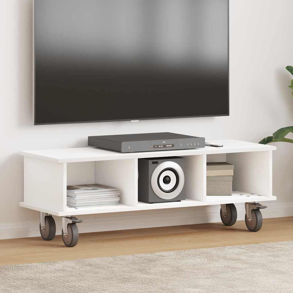 TV-Ständer 100 x 35 x 35 cm Weiß Holzwerkstoff