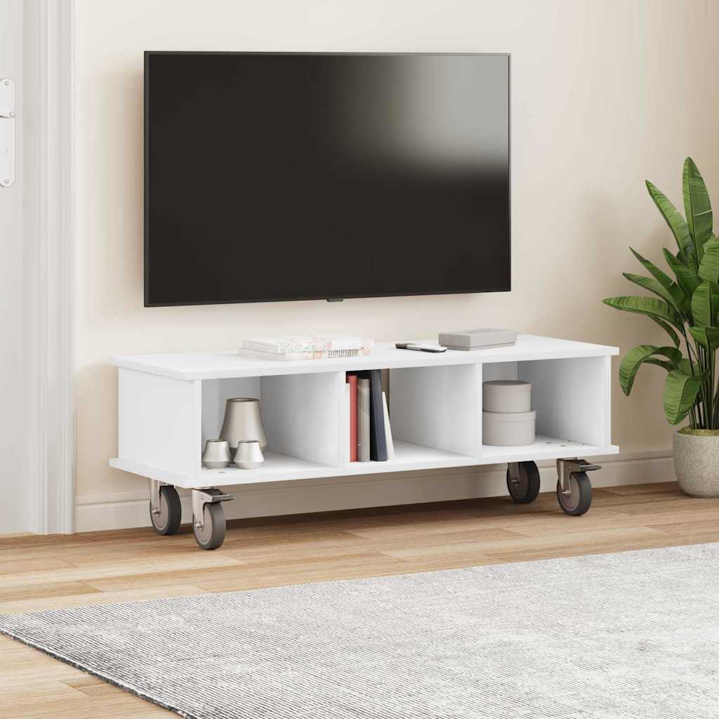 TV-Ständer 100 x 35 x 35 cm Weiß Holzwerkstoff