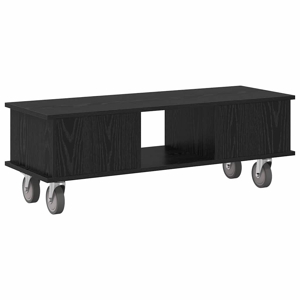 TV-Ständer 100 x 35 x 35 cm Schwarz Eichen-Optik Holzwerkstoff