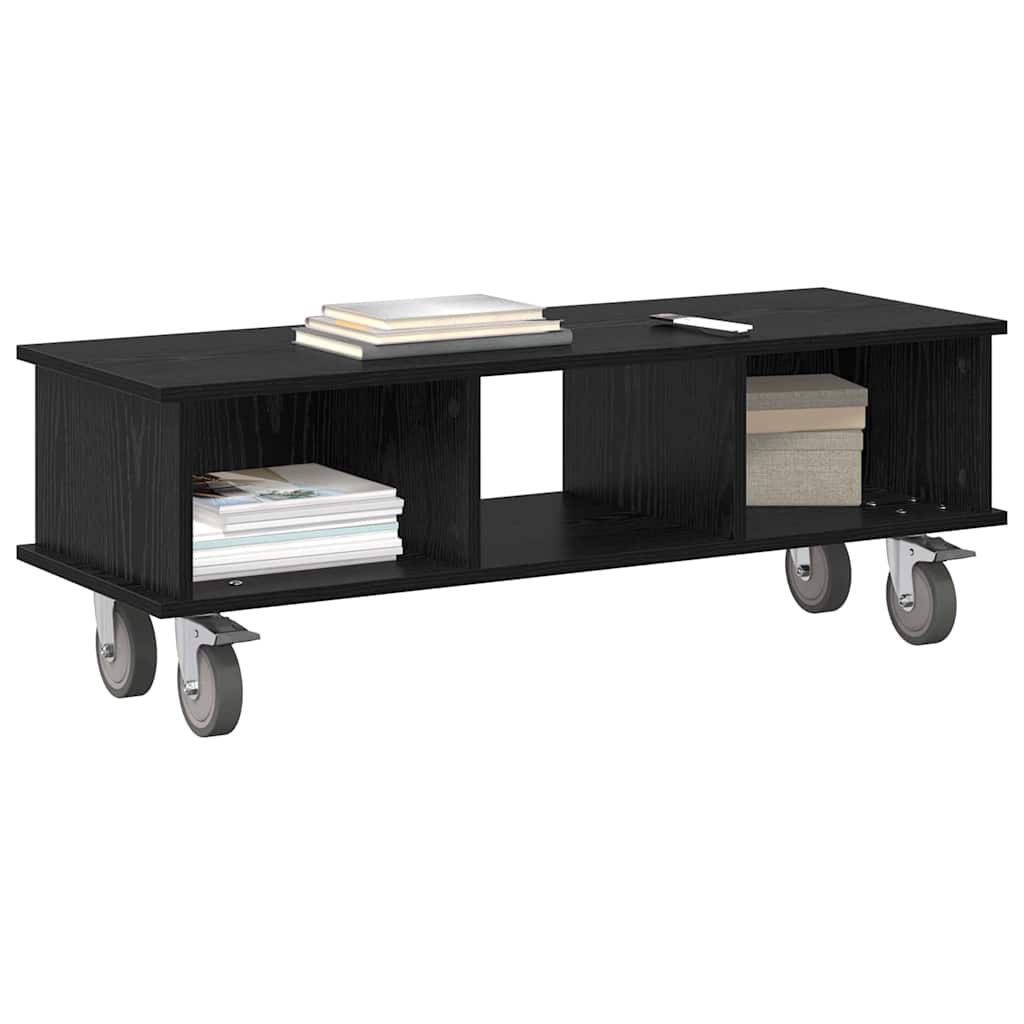 TV-Ständer 100 x 35 x 35 cm Schwarz Eichen-Optik Holzwerkstoff