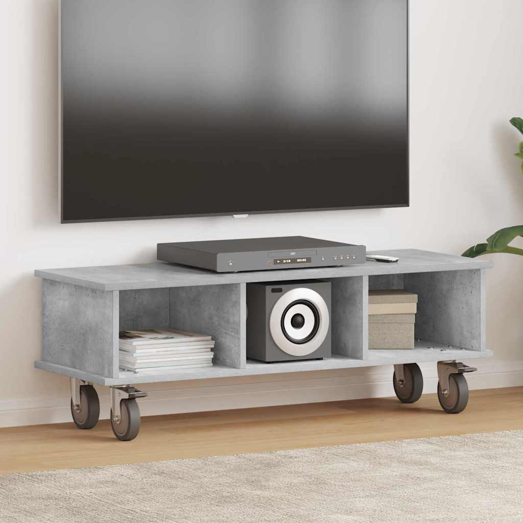 TV-Ständer 100 x 35 x 35 cm Betongrau Holzwerkstoff