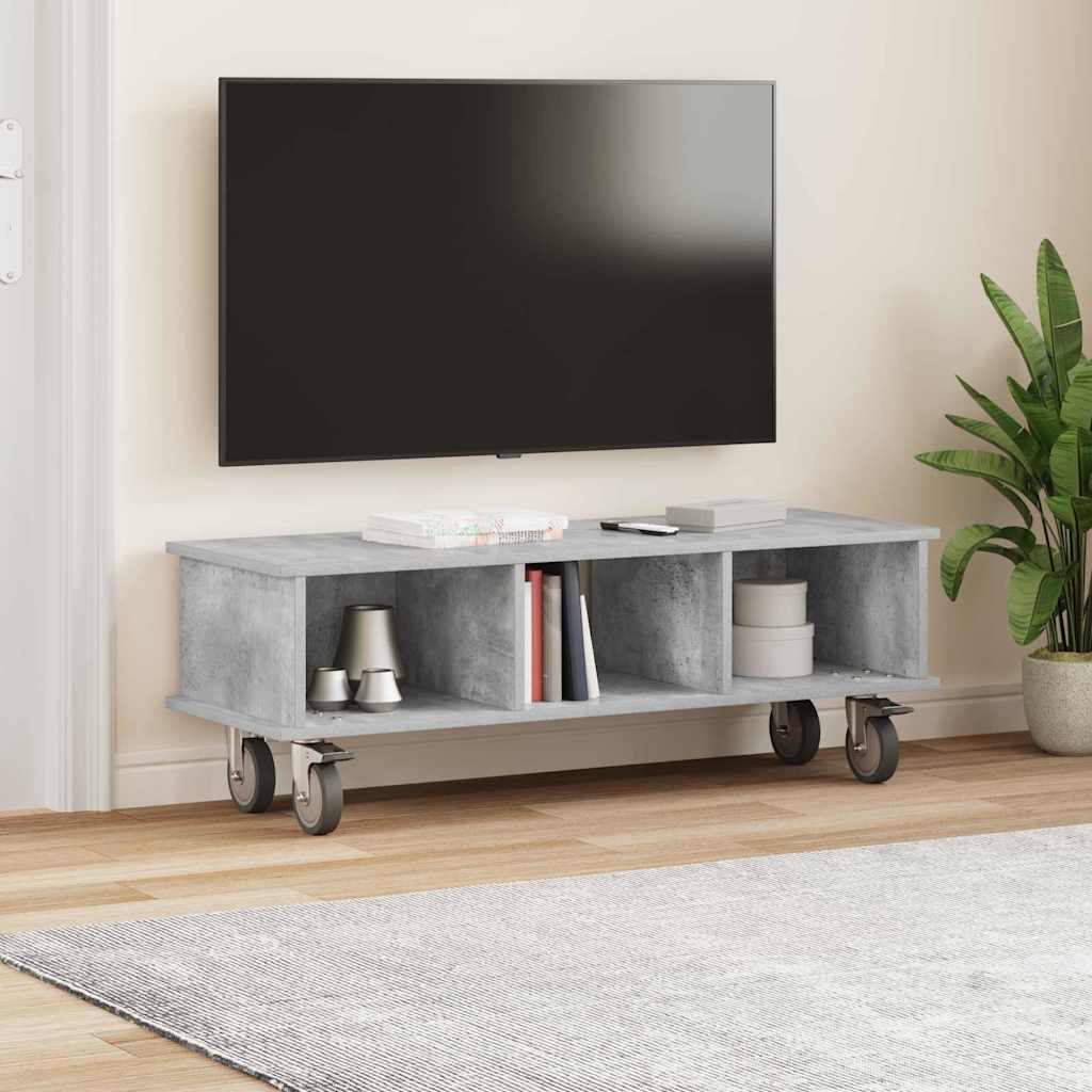 TV-Ständer 100 x 35 x 35 cm Betongrau Holzwerkstoff