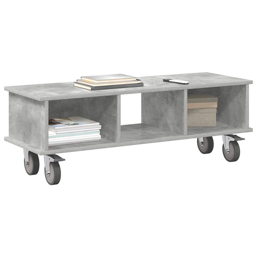 TV-Ständer 100 x 35 x 35 cm Betongrau Holzwerkstoff