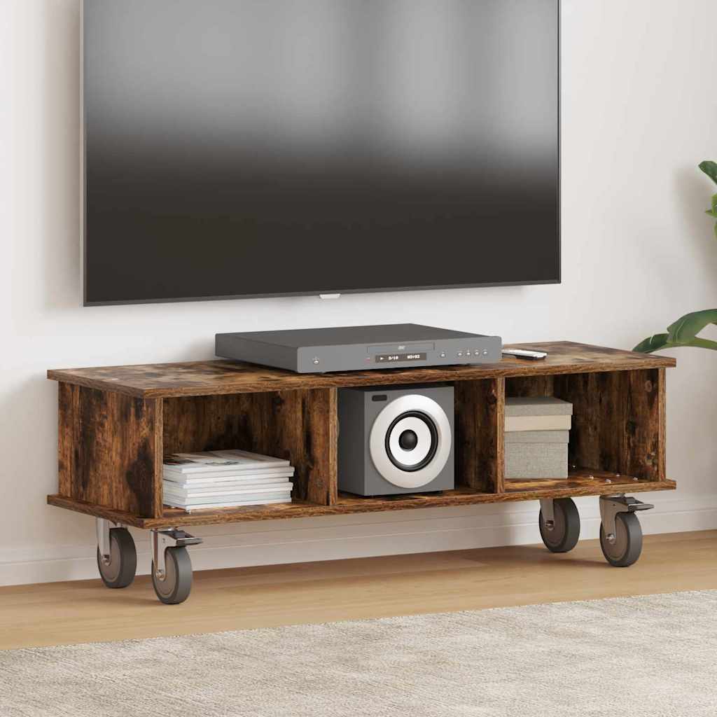 TV-Ständer 100 x 35 x 35 cm Räuchereiche Holzwerkstoff