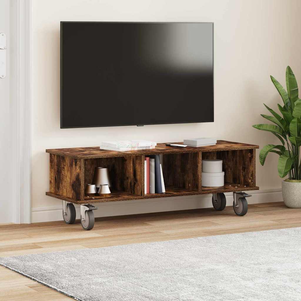 TV-Ständer 100 x 35 x 35 cm Räuchereiche Holzwerkstoff