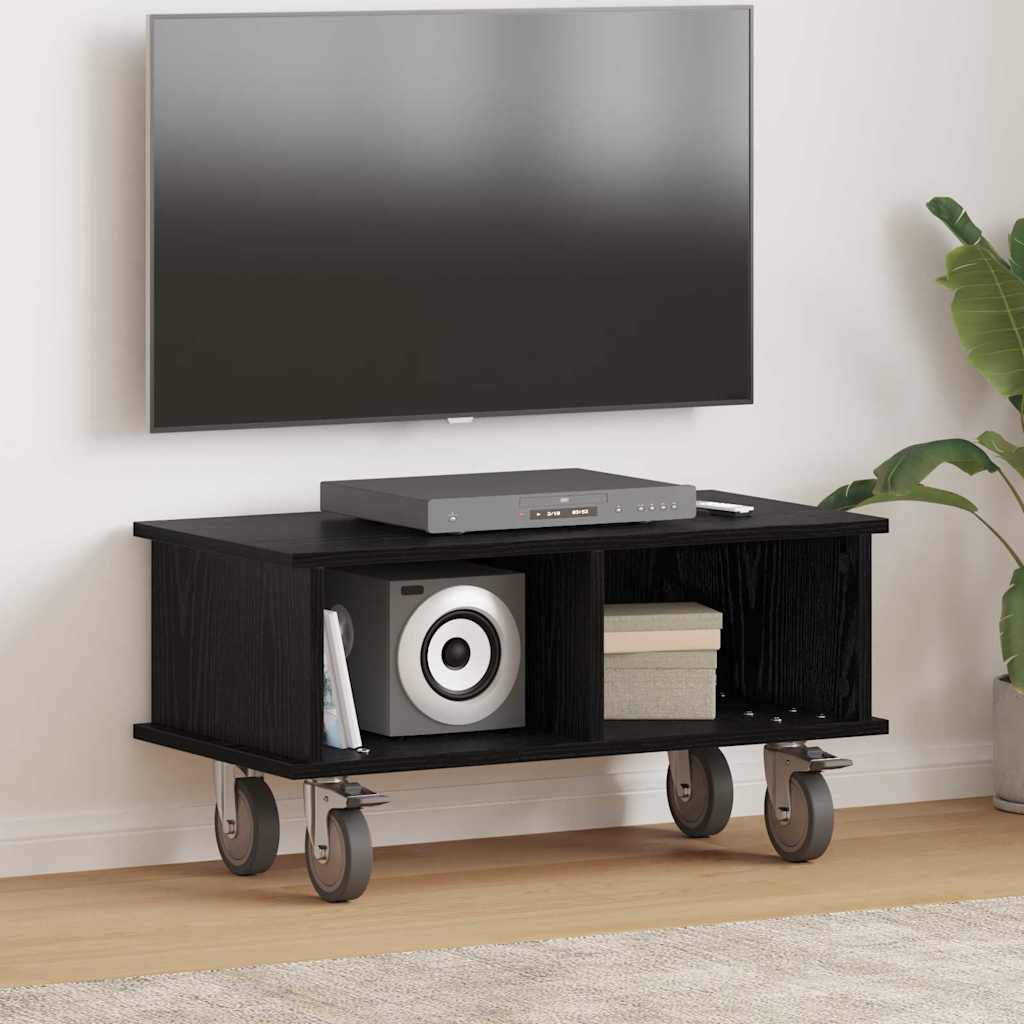 TV-Ständer 68,5 x 35 x 35 cm Schwarz Eichen-Optik Holzwerkstoff