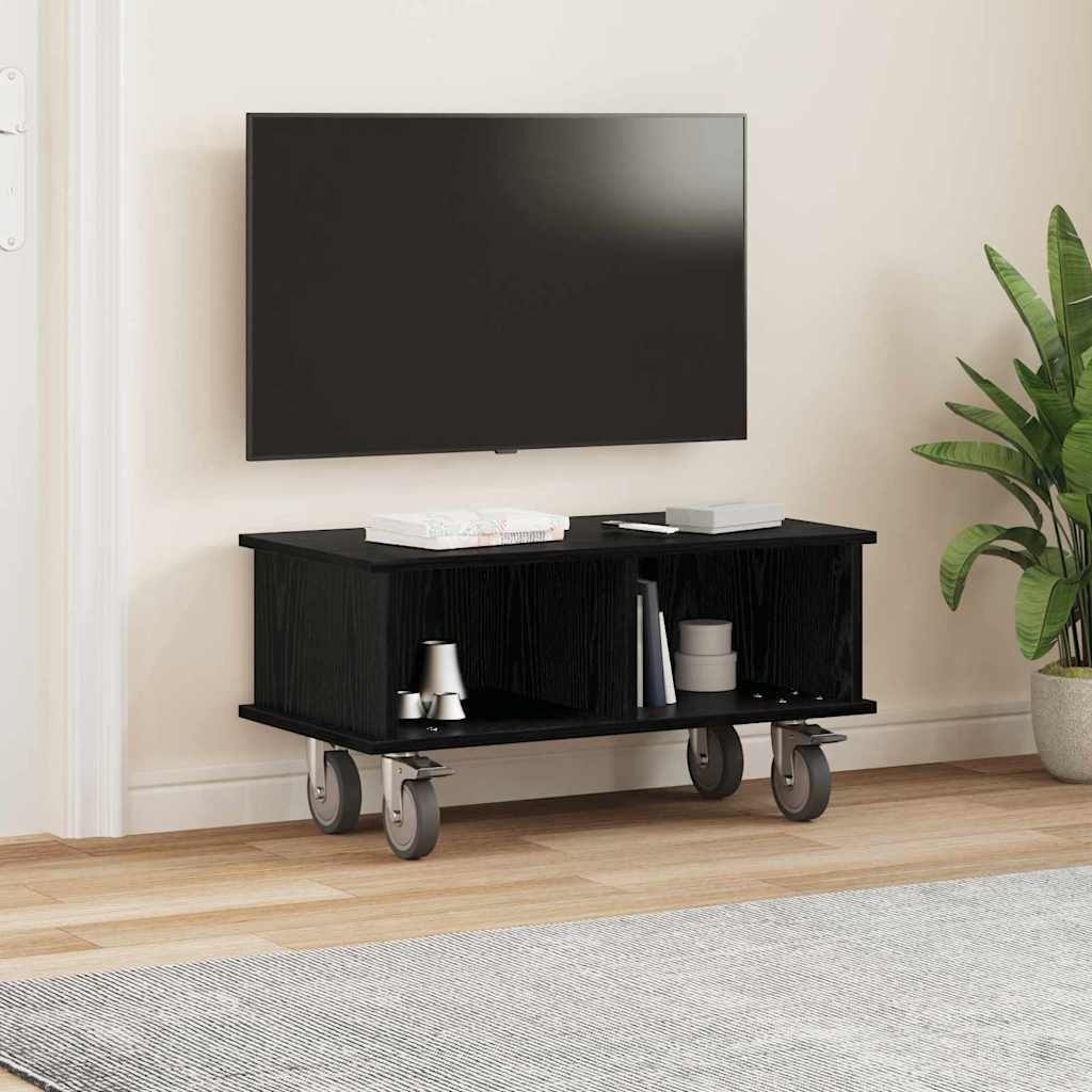 TV-Ständer 68,5 x 35 x 35 cm Schwarz Eichen-Optik Holzwerkstoff