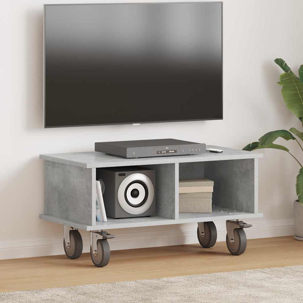 TV-Ständer 68,5 x 35 x 35 cm Betongrau Holzwerkstoff
