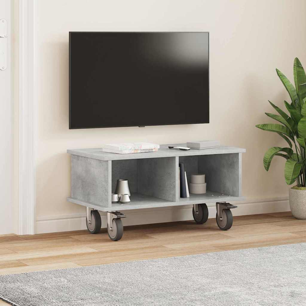 TV-Ständer 68,5 x 35 x 35 cm Betongrau Holzwerkstoff