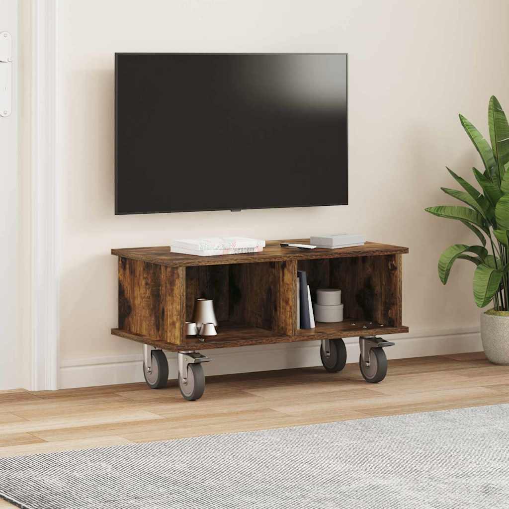 TV-Ständer 68,5 x 35 x 35 cm Räuchereiche Holzwerkstoff