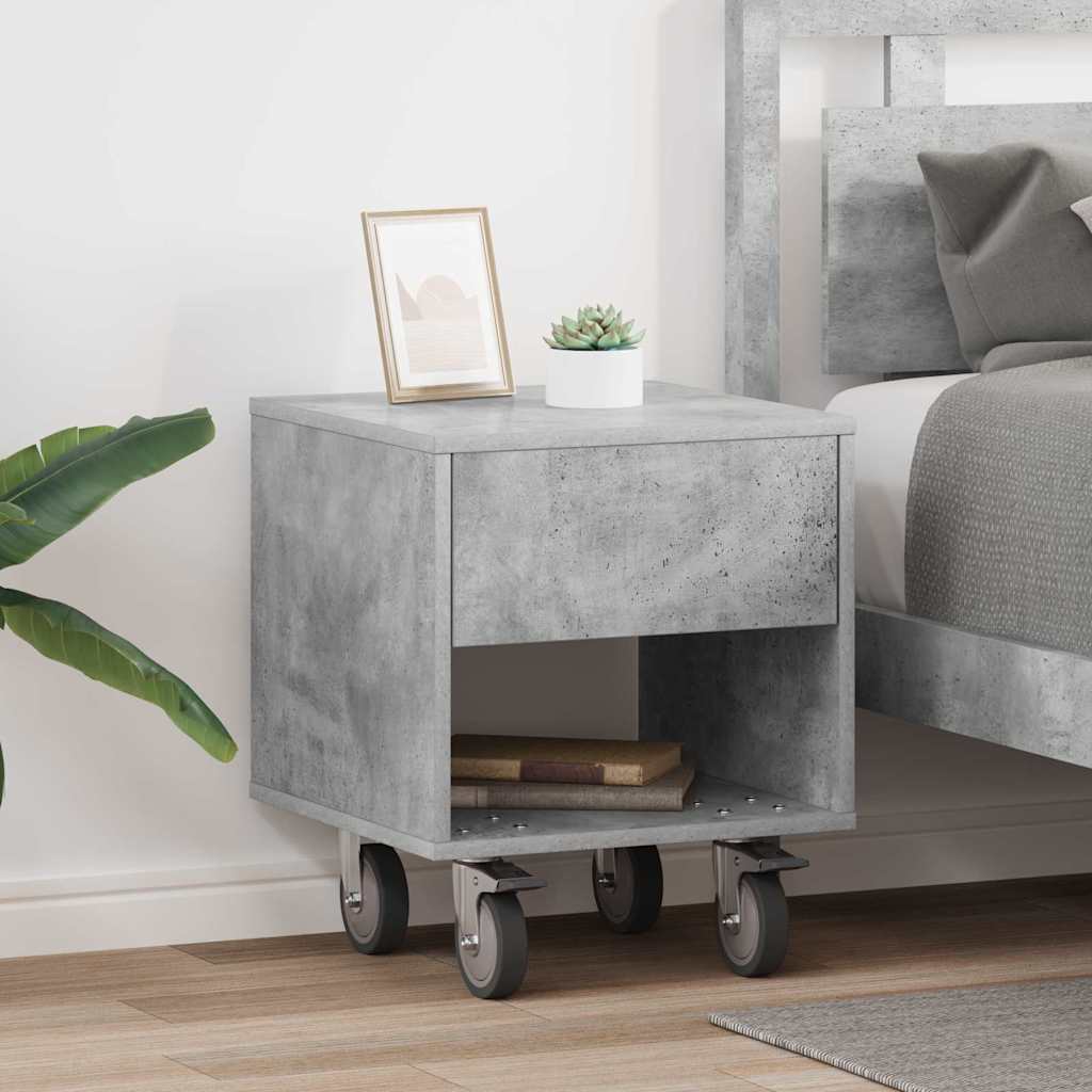 Nachttisch 2 stk. Beton Grau 40,5 x 40 x 48 cm Holzwerkstoff