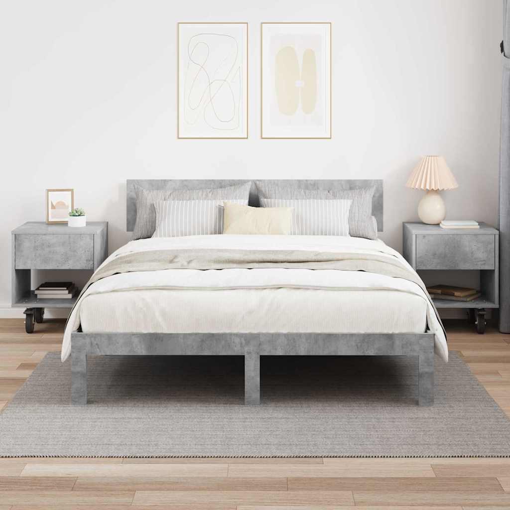 Nachttisch 2 stk. Beton Grau 40,5 x 40 x 48 cm Holzwerkstoff