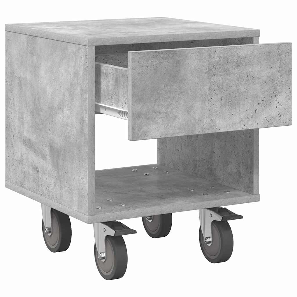 Nachttisch 2 stk. Beton Grau 40,5 x 40 x 48 cm Holzwerkstoff