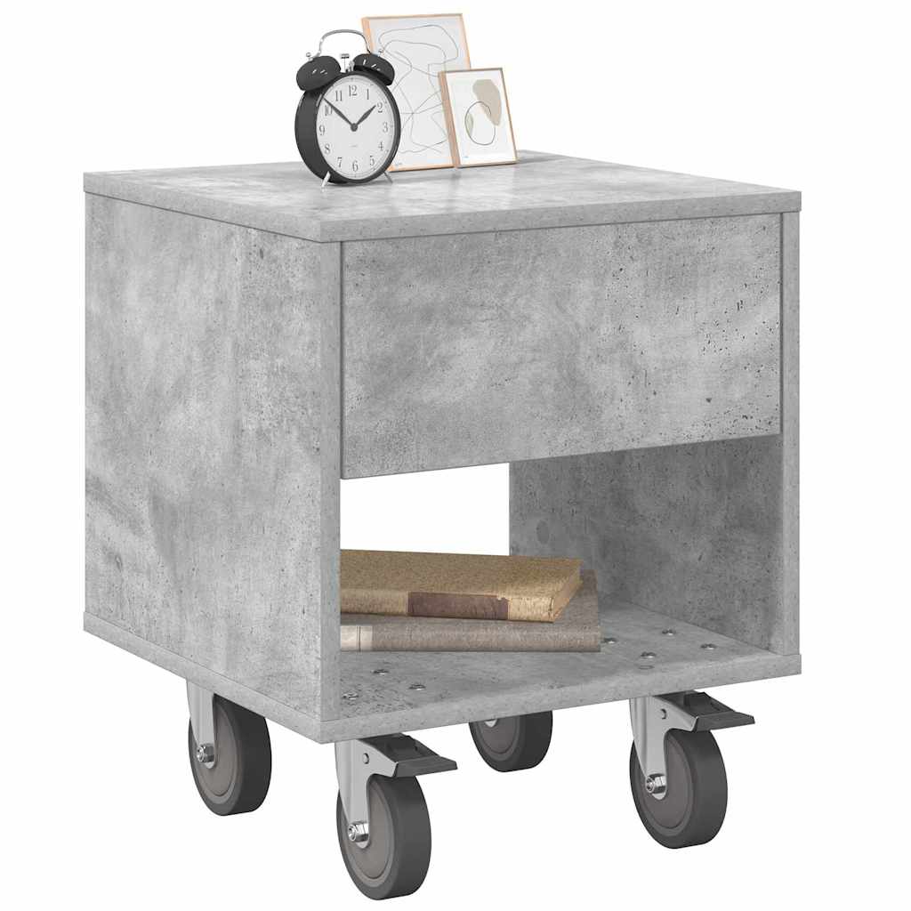 Nachttisch 2 stk. Beton Grau 40,5 x 40 x 48 cm Holzwerkstoff