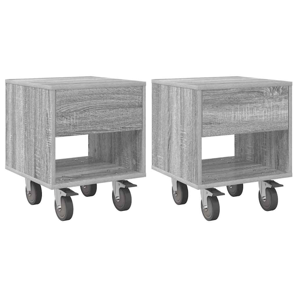 Nachttisch 2 stk. Graues Sonoma 40,5 x 40 x 48 cm Holzwerkstoff