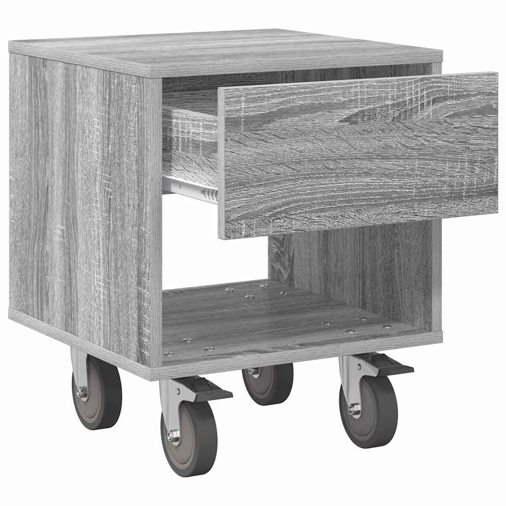 Nachttisch 2 stk. Graues Sonoma 40,5 x 40 x 48 cm Holzwerkstoff