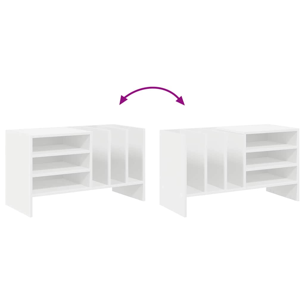 Schallplattenschrank Weiß 78,5 x 35 x 45 cm Holzwerkstoff