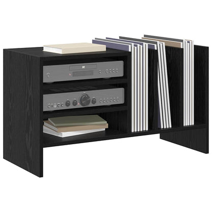 Schallplattenschrank Schwarz Eichen-Optik 78,5 x 35 x 45 cm