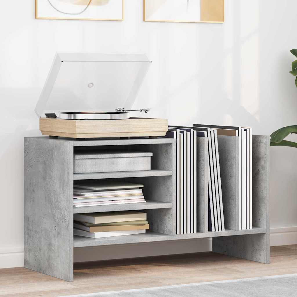 Schallplattenschrank Betongrau 78,5 x 35 x 45 cm Holzwerkstoff