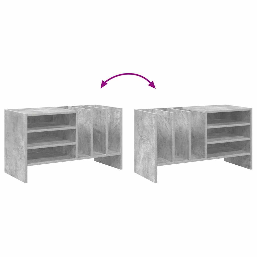 Schallplattenschrank Betongrau 78,5 x 35 x 45 cm Holzwerkstoff