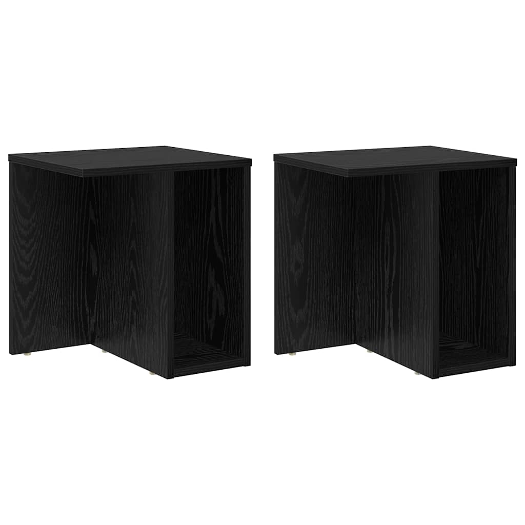 Beistelltisch 2 stk. Schwarz Eichen-Optik 37 x 32 x 40 cm