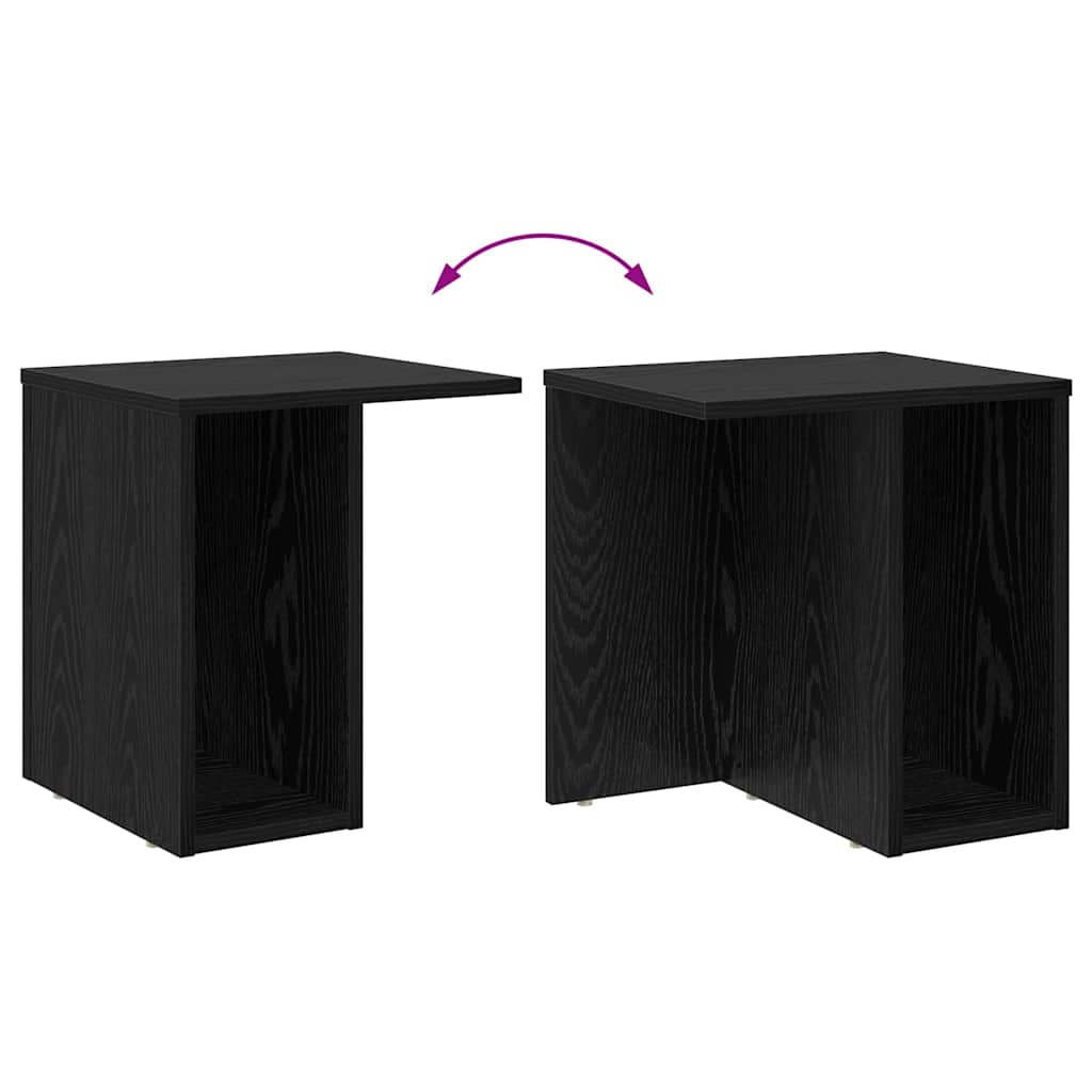 Beistelltisch 2 stk. Schwarz Eichen-Optik 37 x 32 x 40 cm
